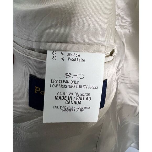 Men’s Vintage University Polo Ralph Lauren Button Up Tan Blazer - Picture 5 of 6